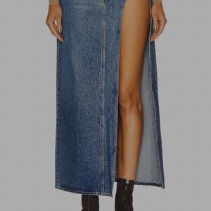 Blue Maxi Pencil Skirt with Slit for Casual Nights worn 2 Hours siz 32